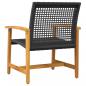 Preview: Gartenstühle 2 Stk. Schwarz Poly Rattan und Akazienholz