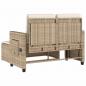 Preview: Gartenbank Verstellbar mit Kissen Beige Poly Rattan