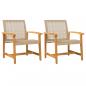 Preview: Gartenstühle 2 Stk. Beige Poly Rattan und Akazienholz
