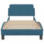 Preview: Bettgestell mit Kopfteil Blau 80x200 cm Samt