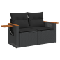 Preview: Patio Sofa Set 3-Sitzer Black