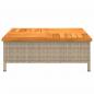 Preview: Gartentisch Beige 70x70x25 cm Rattan und Akazienholz
