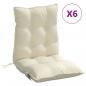 Preview: Niedriglehner-Auflagen 6 Stk. Creme Oxford-Gewebe
