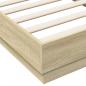 Preview: Bettgestell mit LED Sonoma-Eiche 75x190 cm