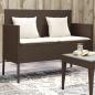 Preview: ARDEBO.de - Gartenbank mit Kissen Braun Poly Rattan