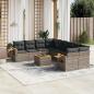Preview: ARDEBO.de - 9-tlg. Garten-Sofagarnitur mit Kissen Grau Poly Rattan