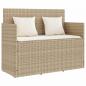 Preview: Gartenbank mit Kissen Beige Poly Rattan