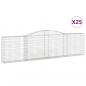 Preview: Gabionen mit Hochbogen 25Stk. 400x30x100/120cm Verzinktes Eisen
