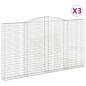 Preview: Gabionen mit Hochbogen 3 Stk. 400x30x220/240cm Verzinktes Eisen