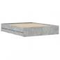 Preview: Bettgestell mit Schubladen Betongrau 140x200 cm Holzwerkstoff