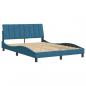 Preview: Bettgestell mit Kopfteil Blau 120x200 cm Samt