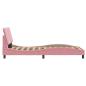 Preview: Bettgestell mit Kopfteil Rosa 100x200 cm Samt