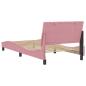 Preview: Bettgestell mit Kopfteil Rosa 100x200 cm Samt