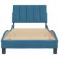 Preview: Bettgestell mit Kopfteil Blau 90x200 cm Samt