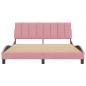 Preview: Bettgestell mit Kopfteil Rosa 160x200 cm Samt