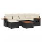 Preview: 7-tlg. Garten-Sofagarnitur mit Kissen Schwarz Poly Rattan