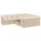 Preview: 11-tlg. Garten-Sofagarnitur mit Kissen Beige Poly Rattan