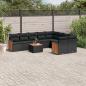 Preview: ARDEBO.de - 10-tlg. Garten-Sofagarnitur mit Kissen Schwarz Poly Rattan
