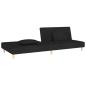 Preview: Schlafsofa 2-Sitzer mit 2 Kissen Schwarz Stoff