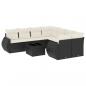 Preview: 9-tlg. Garten-Sofagarnitur mit Kissen Schwarz Poly Rattan