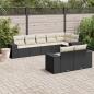 Preview: ARDEBO.de - 8-tlg. Garten-Sofagarnitur mit Kissen Schwarz Poly Rattan