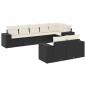 Preview: 8-tlg. Garten-Sofagarnitur mit Kissen Schwarz Poly Rattan