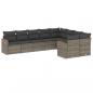 Preview: 9-tlg. Garten-Sofagarnitur mit Kissen Grau Poly Rattan