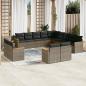 Preview: ARDEBO.de - 13-tlg. Garten-Sofagarnitur mit Kissen Grau Poly Rattan