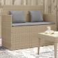 Preview: ARDEBO.de - Gartenbank mit Kissen Beige Poly Rattan