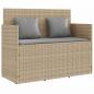 Preview: Gartenbank mit Kissen Beige Poly Rattan