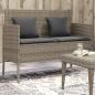 Preview: ARDEBO.de - Gartenbank mit Kissen Grau Poly Rattan