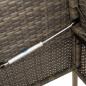 Preview: Gartenbank mit Kissen Grau Poly Rattan