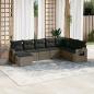 Preview: ARDEBO.de - 8-tlg. Garten-Sofagarnitur mit Kissen Grau Poly Rattan