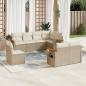 Preview: ARDEBO.de - 8-tlg. Garten-Sofagarnitur mit Kissen Beige Poly Rattan