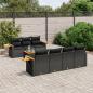 Preview: ARDEBO.de - 8-tlg. Garten-Sofagarnitur mit Kissen Schwarz Poly Rattan