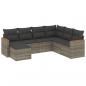 Preview: 7-tlg. Garten-Sofagarnitur mit Kissen Grau Poly Rattan