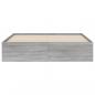 Preview: Bettgestell mit Schubladen Grau Sonoma 150x200 cm Holzwerkstoff