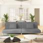 Preview: ARDEBO.de - Schlafsofa 2-Sitzer mit 2 Kissen Hellgrau Stoff