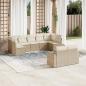 Preview: ARDEBO.de - 9-tlg. Garten-Sofagarnitur mit Kissen Beige Poly Rattan