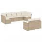 Preview: 9-tlg. Garten-Sofagarnitur mit Kissen Beige Poly Rattan