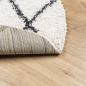 Preview: Teppich Shaggy Hochflor Modern Creme und Schwarz Ø 100 cm