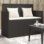 Preview: ARDEBO.de - Gartenbank mit Kissen Schwarz Poly Rattan