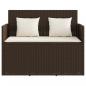 Preview: Gartenbank mit Kissen Braun Poly Rattan