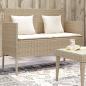 Preview: ARDEBO.de - Gartenbank mit Kissen Beige Poly Rattan