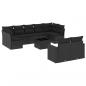 Preview: 10-tlg. Garten-Sofagarnitur mit Kissen Schwarz Poly Rattan