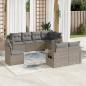 Preview: ARDEBO.de - 8-tlg. Garten-Sofagarnitur mit Kissen Grau Poly Rattan