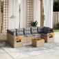 Preview: ARDEBO.de - 8-tlg. Garten-Sofagarnitur mit Kissen Beige Poly Rattan