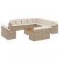 Preview: 14-tlg. Garten-Sofagarnitur mit Kissen Beige Poly Rattan
