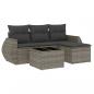 Preview: 5-tlg. Garten-Sofagarnitur mit Kissen Grau Poly Rattan