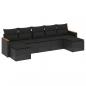 Preview: 7-tlg. Garten-Sofagarnitur mit Kissen Schwarz Poly Rattan